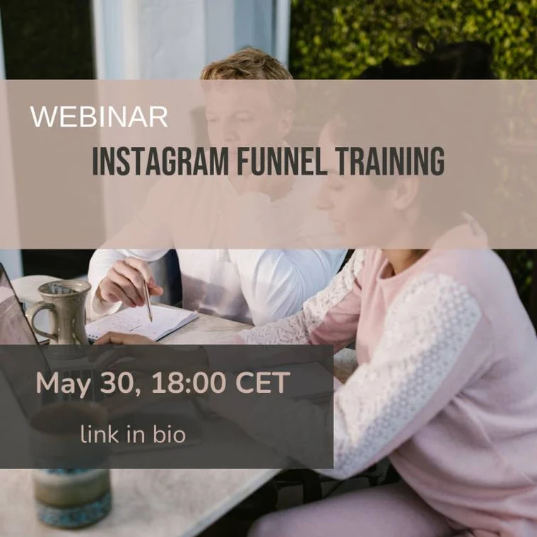 AI advertising example: Instagram webinar announcement ad with date and link in bio