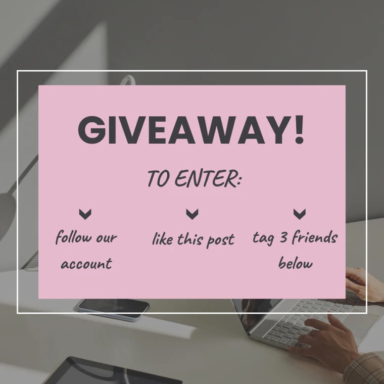 Instagram commercial example: giveaway advertisement listing the entry steps