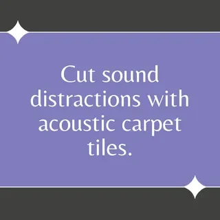 Instagram post maker example: tip post on cutting sound distractions with acoustic carpet tiles, made with Maxolot's AI Instagram post generator