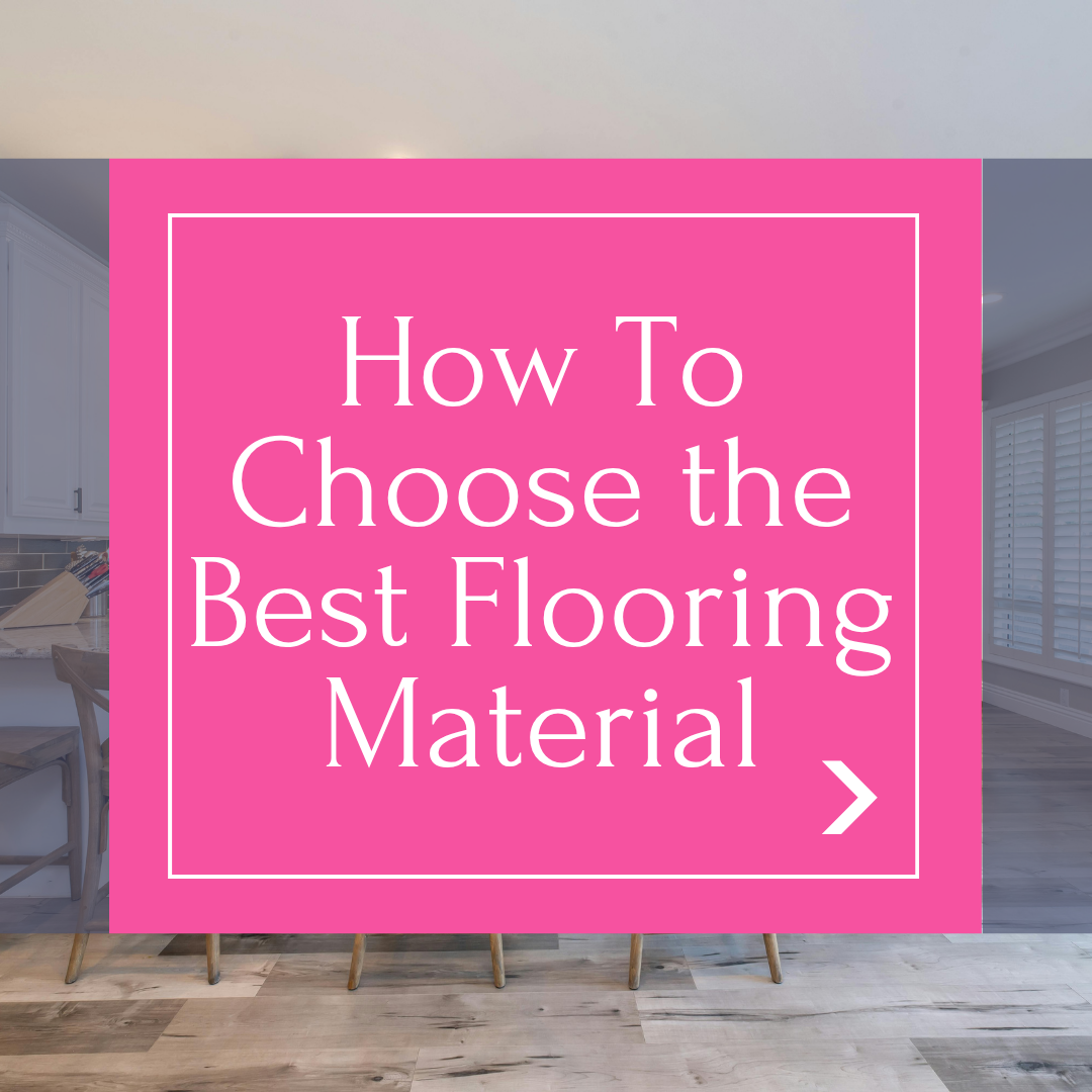 Instagram carousel cover made with Maxolot: white serif on a pink panel reading "How To Choose the Best Flooring Material"