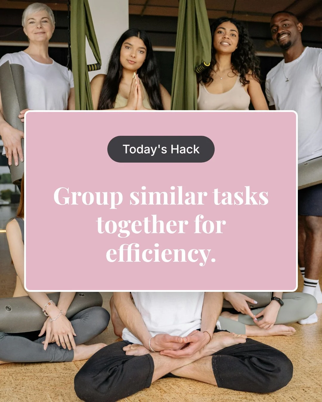 Maxolot-generated Instagram post — Today's hack — group tasks for efficiency and wellness