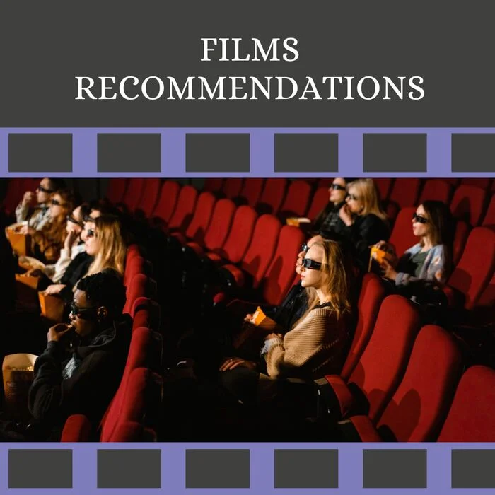 Instagram carousel cover slide example: 'Films Recommendations' — the opening frame of a multi-slide carousel.