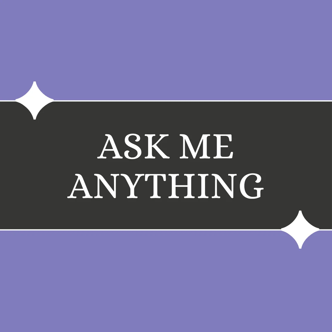 Instagram text post example: a question inside a bold label bar on a solid background.
