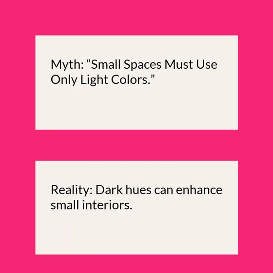 Myth vs Reality Instagram post created with Maxolot: magenta background with two cream cards separating the myth from the reality