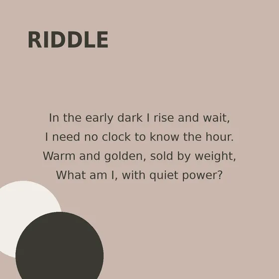 Instagram riddle post created with Maxolot for a bakery, plain colour background