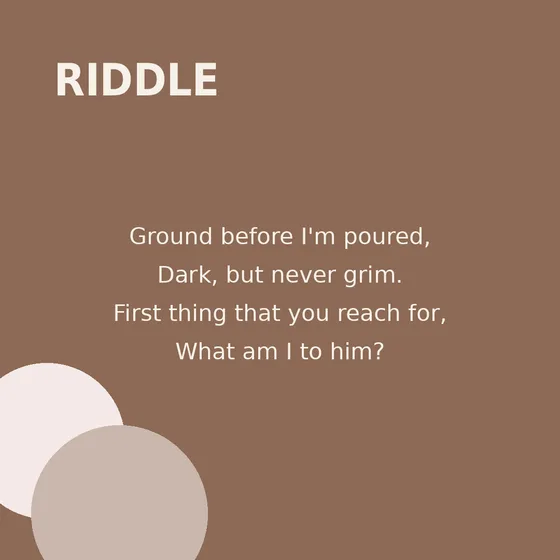Instagram riddle post created with Maxolot for a coffee shop, warm brown background