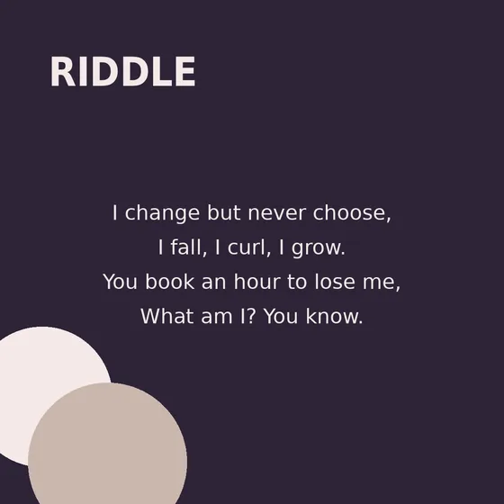 Instagram riddle post created with Maxolot for a hair salon, dark plain background
