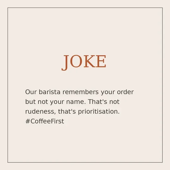 Social media jokes example created with Maxolot for a coffee shop