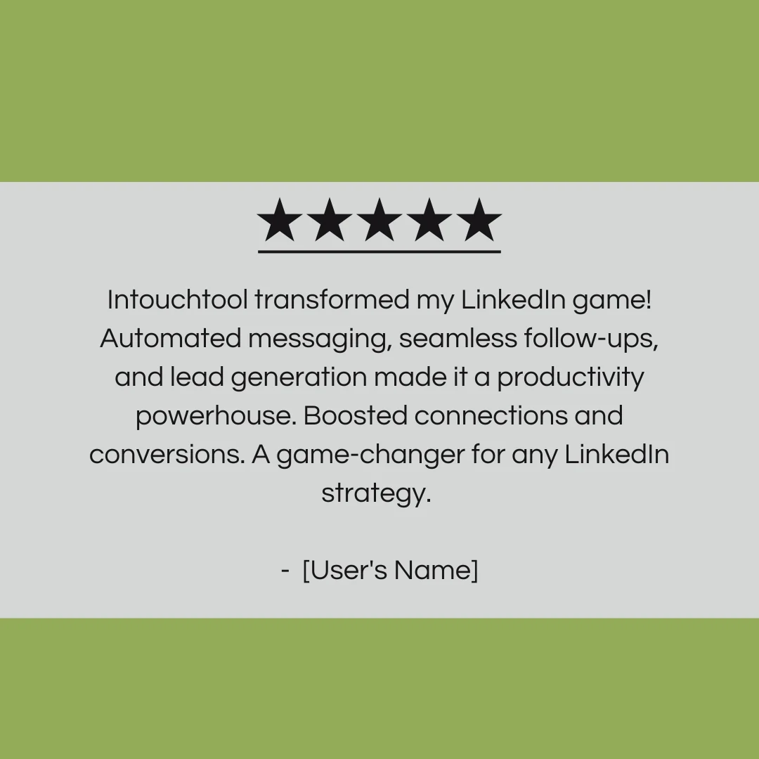 Instagram testimonial post template with a five star rating and review