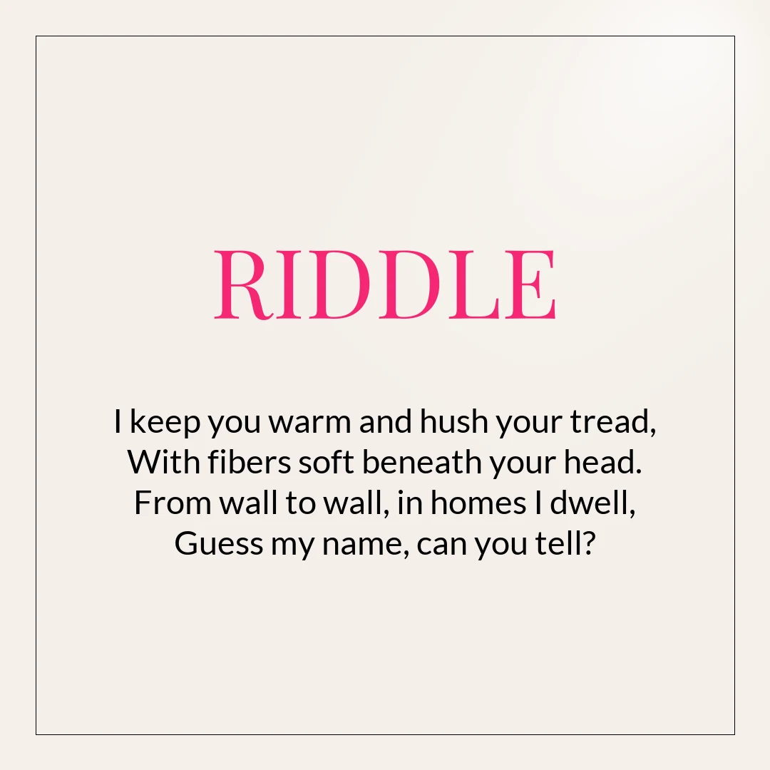 Instagram text post template with a riddle in large serif type