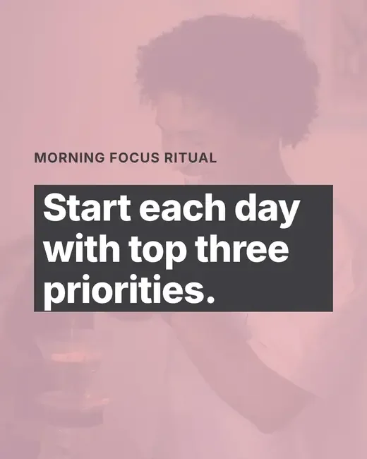 Instagram post maker example: morning focus ritual post created with Maxolot's AI Instagram post generator