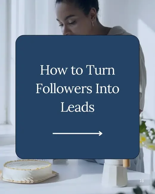 Instagram carousel maker example: ‘How to Turn Followers Into Leads’ carousel cover made with Maxolot's AI Instagram post generator