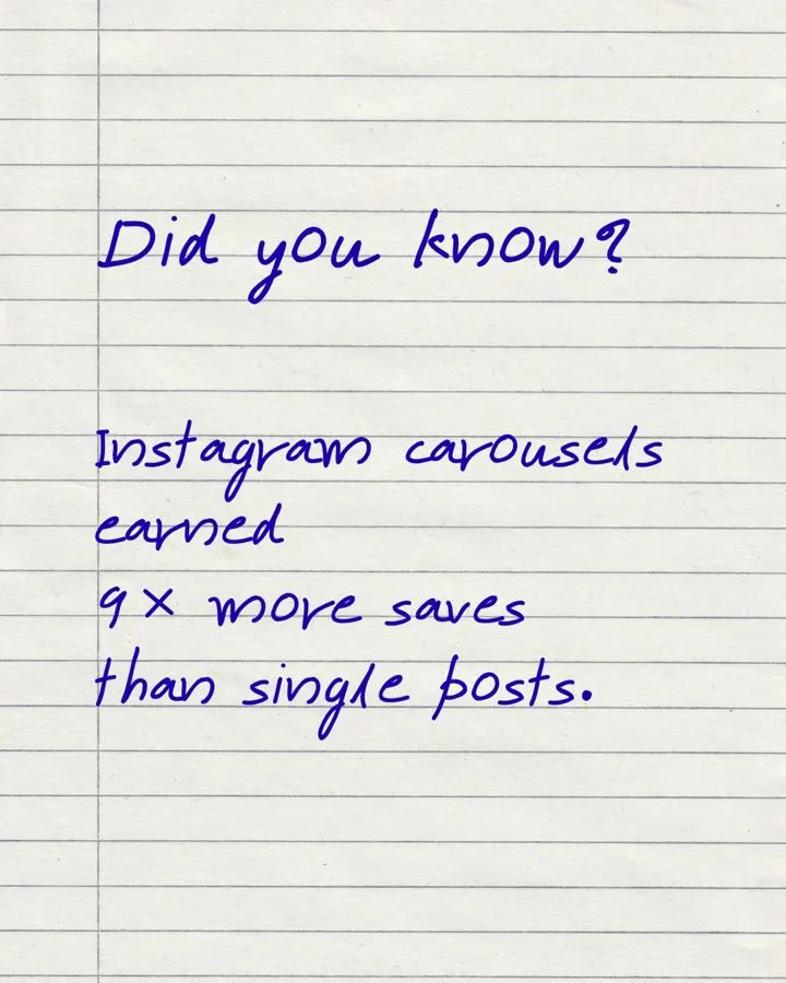 Handwritten Instagram post template made with Maxolot on a lined paper background