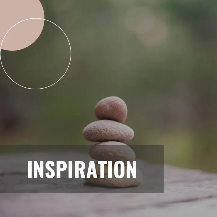 Instagram quote post template made with Maxolot reading Inspiration over a photo of stacked stones