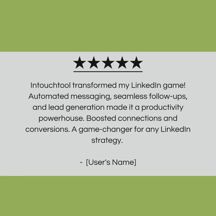 Instagram testimonial post template made with Maxolot with a five star rating and a customer review